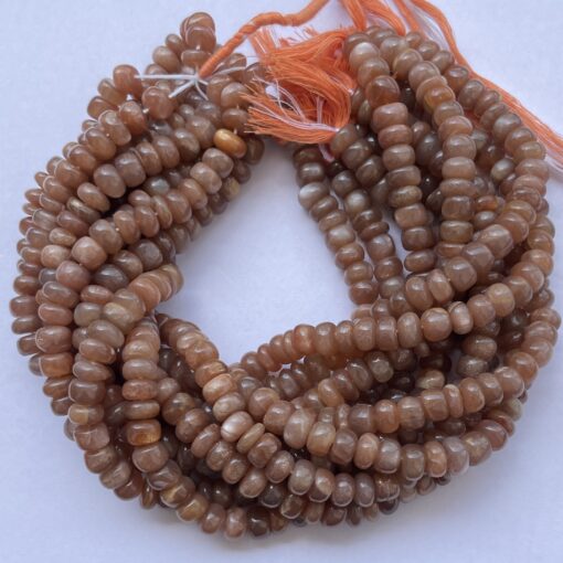 Shop 6mm 8mm Peach Moonstone Smooth Rondelle Beads Strand