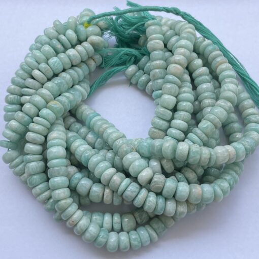 Shop 6mm 8mm Natural Amazonite Smooth Rondelle Beads