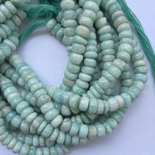 Shop 6mm 8mm Natural Amazonite Smooth Rondelle Beads