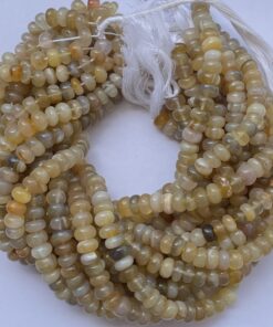 Shop 6mm 8mm Natural Yellow Agate Smooth Rondelle Beads