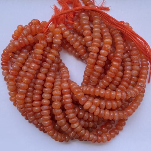 Shop 6mm 8mm Natural Carnelian Smooth Rondelle Beads Strand