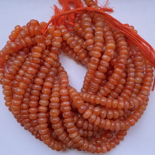 Shop 6mm 8mm Natural Carnelian Smooth Rondelle Beads Strand