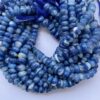 Shop 6mm 8mm Dark Banded Blue Onyx Smooth Rondelle Beads