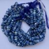 Shop 6mm 8mm Dark Banded Blue Onyx Smooth Rondelle Beads