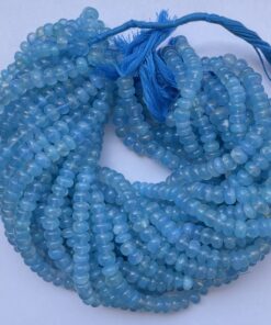 Shop 6mm 8mm Natural Blue Onyx Smooth Rondelle Beads Strand