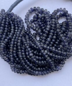 Shop 6mm 8mm Natural Iolite Stone Smooth Rondelle Beads