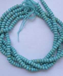 Shop 6mm 8mm Natural Howlite Turquoise Smooth Rondelle Bead