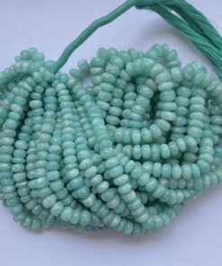 Shop 6mm 8mm Natural Amazonite Stone Smooth Rondelle Beads