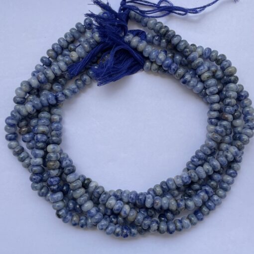 Shop 6mm 8mm Natural Sodalite Smooth Rondelle Beads Strand