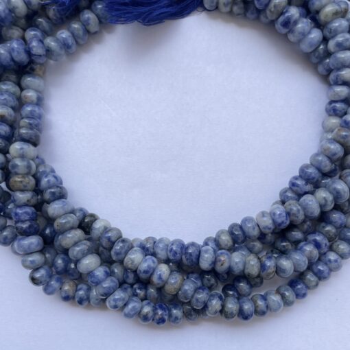 Shop 6mm 8mm Natural Sodalite Smooth Rondelle Beads Strand