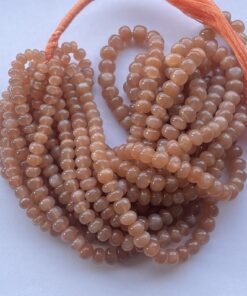 Shop 6mm 8mm Peach Moonstone Smooth Rondelle Beads