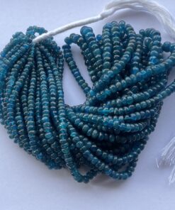 Shop 4mm 6mm Natural Neon Apatite Smooth Rondelle Beads
