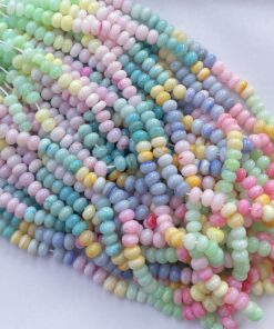 Shop 6mm 8mm Natural Dyed Multi Opal Smooth Rondelle Beads