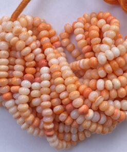 Shop 6mm 8mm Natural Orange Opal Smooth Rondelle Beads