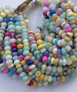 Shop 6mm 8mm Natural Dyed Disco Opal Smooth Rondelle Beads