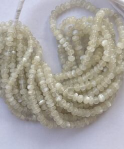 Shop 6mm 8mm Natural White Moonstone Smooth Rondelle Beads