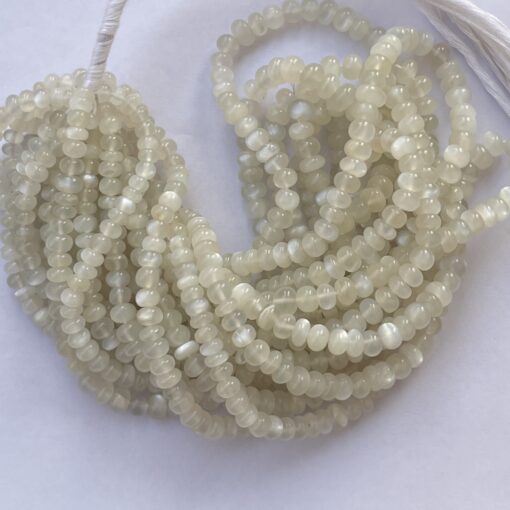 Shop 6mm 8mm Natural White Moonstone Smooth Rondelle Beads