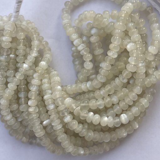 Shop 6mm 8mm Natural White Moonstone Smooth Rondelle Beads