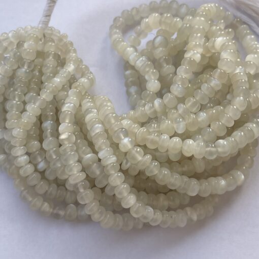 Shop 6mm 8mm Natural White Moonstone Smooth Rondelle Beads