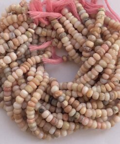Shop 6mm 8mm Natural Peruvian Pink Opal Smooth Rondelle Beads