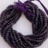 Natural African Amethyst Stone Smooth Rondelle Beads Strand