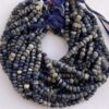 Shop Natural Sodalite Stone Smooth Rondelle Beads Strand