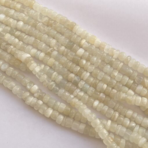 Shop 6mm 8mm Natural White Moonstone Smooth Rondelle Beads