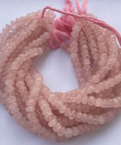Shop 6mm 8mm Natural Rose Quartz Smooth Rondelle Beads