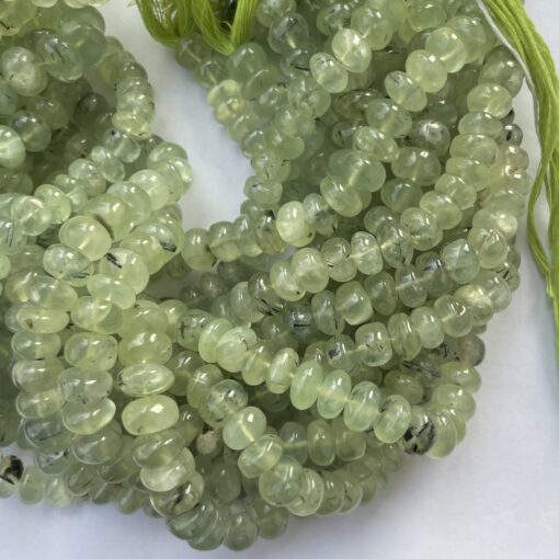 Shop 6mm 8mm Natural Prehnite Smooth Rondelle Beads Strand