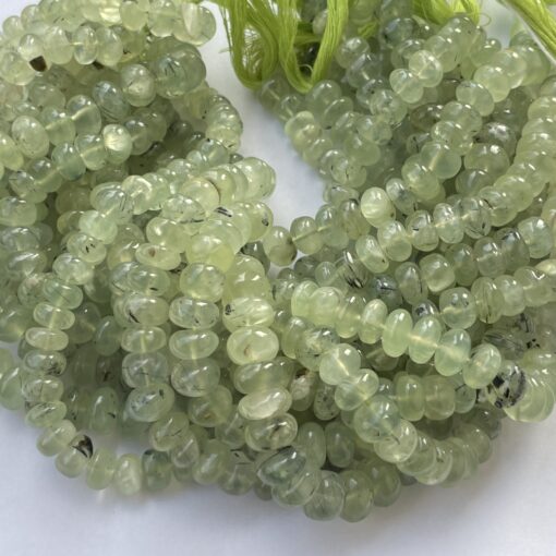 Shop 6mm 8mm Natural Prehnite Smooth Rondelle Beads Strand