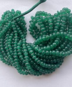Shop 6mm 8mm Natural Green Onyx Smooth Rondelle Beads
