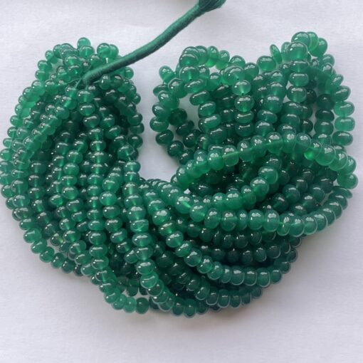 Shop 6mm 8mm Natural Green Onyx Smooth Rondelle Beads