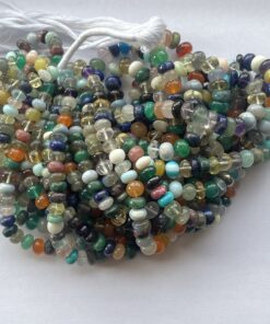 Shop 6mm 8mm Natural Multi Gemstone Smooth Rondelle Beads