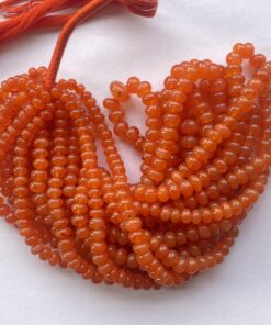 Shop 6mm 8mm Natural Carnelian Smooth Rondelle Beads Strand