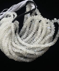 Shop 6mm 8mm Rainbow Moonstone Smooth Rondelle Beads