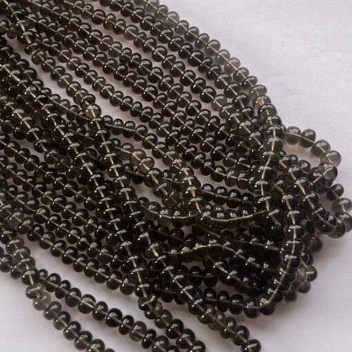 Shop 6mm 8mm Natural Smoky Quartz Smooth Rondelle Beads