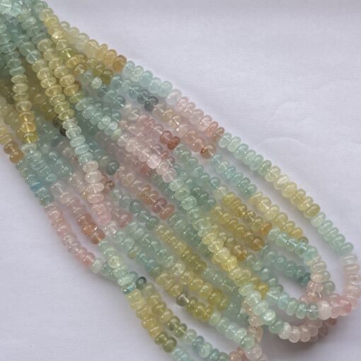 Shop 6mm 8mm Natural Multi Aquamarine Smooth Rondelle Beads