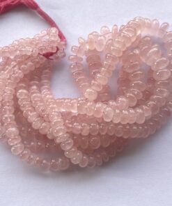 Shop 6mm 8mm Natural Rose Quartz Smooth Rondelle Beads