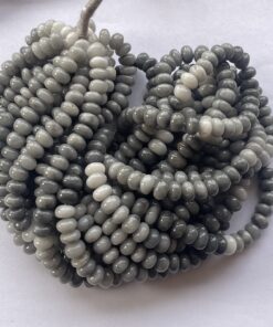 Shop 6mm 8mm Natural Gray Cats Eye Smooth Rondelle Beads