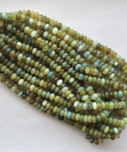 Shop 6mm 8mm Boulder Green Opal Smooth Rondelle Beads