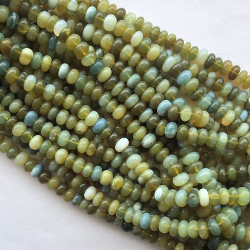 Shop 6mm 8mm Boulder Green Opal Smooth Rondelle Beads