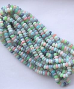 Shop 6mm 8mm Natural Multi Disco Opal Smooth Rondelle Beads