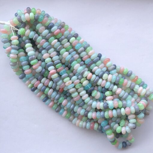 Shop 6mm 8mm Natural Multi Disco Opal Smooth Rondelle Beads