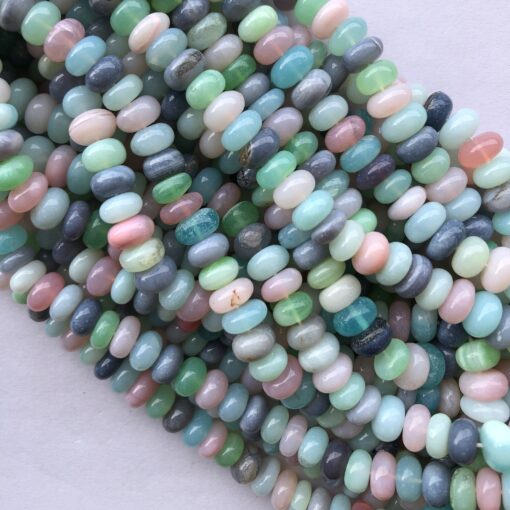 Shop 6mm 8mm Natural Multi Disco Opal Smooth Rondelle Beads