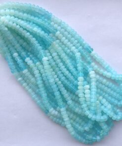 Shop 6mm 8mm Peru Blue African Opal Smooth Rondelle Beads