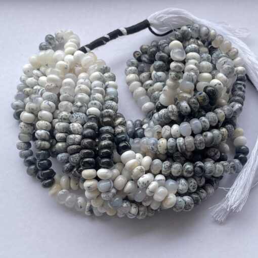 Shop 6mm 8mm Natural Dendrite Opal Smooth Rondelle Beads