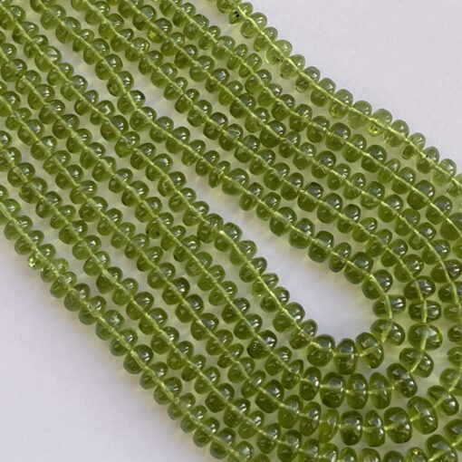 Shop 6mm 8mm Natural Peridot Smooth Rondelle Beads Strand