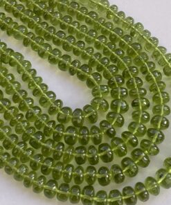 Shop 6mm 8mm Natural Peridot Smooth Rondelle Beads Strand