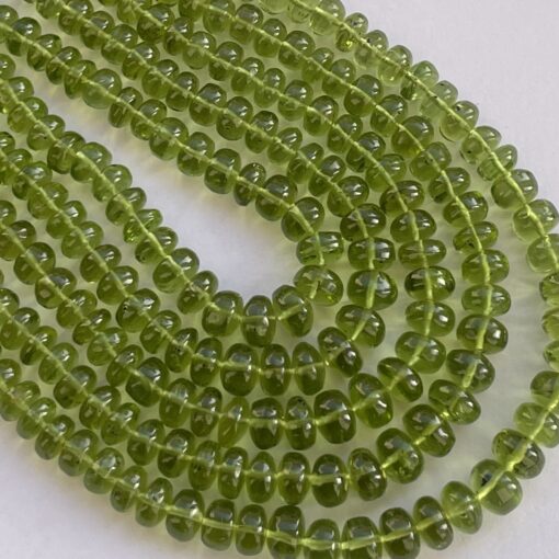 Shop 6mm 8mm Natural Peridot Smooth Rondelle Beads Strand