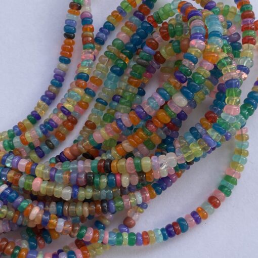 Shop 3mm 4mm Disco Ethiopian Opal Smooth Rondelle Beads